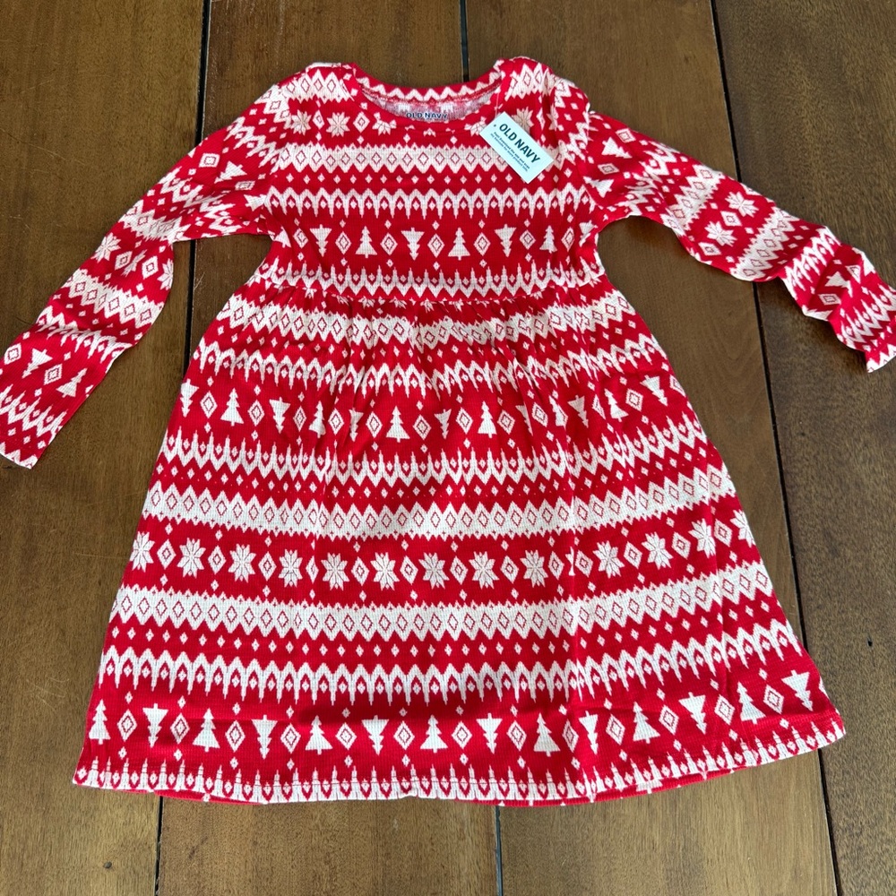 NWT Old Navy Ribbed Christmas/ Snowflake Dress, Girl's 5T - Picture 4 of 8